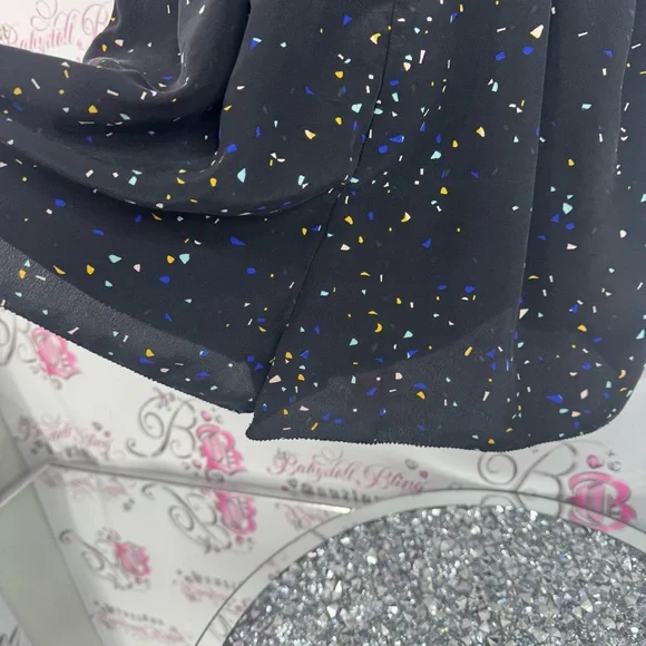 Wilfred romper 100% silk spotted dots Black Dress with Multicolor Speckles - Picture 2 of 9